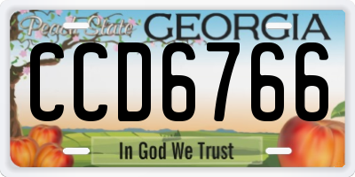 GA license plate CCD6766
