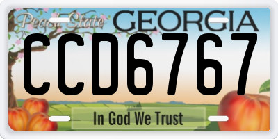 GA license plate CCD6767