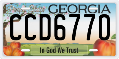 GA license plate CCD6770
