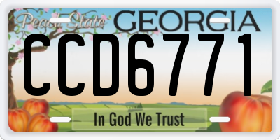 GA license plate CCD6771