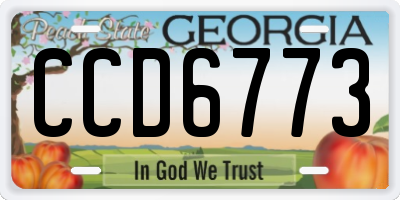 GA license plate CCD6773
