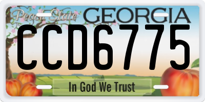 GA license plate CCD6775