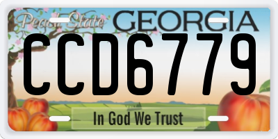 GA license plate CCD6779