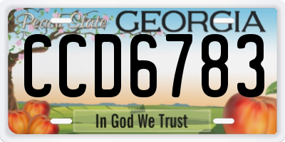 GA license plate CCD6783