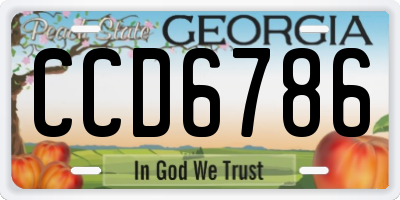 GA license plate CCD6786