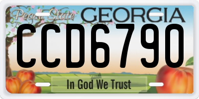 GA license plate CCD6790