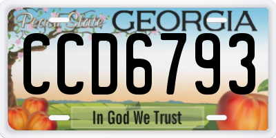GA license plate CCD6793
