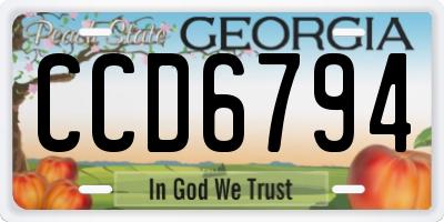 GA license plate CCD6794