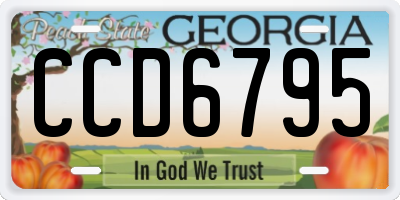GA license plate CCD6795