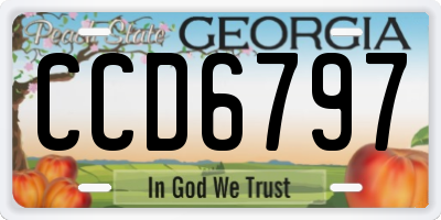 GA license plate CCD6797