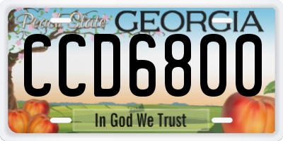 GA license plate CCD6800