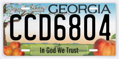 GA license plate CCD6804