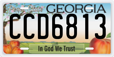GA license plate CCD6813