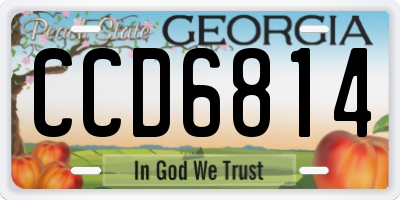 GA license plate CCD6814