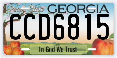 GA license plate CCD6815