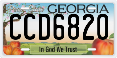 GA license plate CCD6820