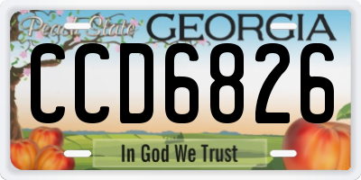 GA license plate CCD6826