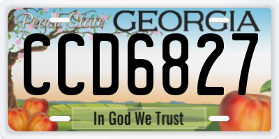 GA license plate CCD6827