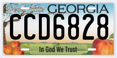 GA license plate CCD6828