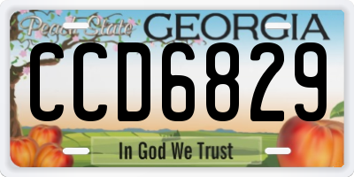 GA license plate CCD6829