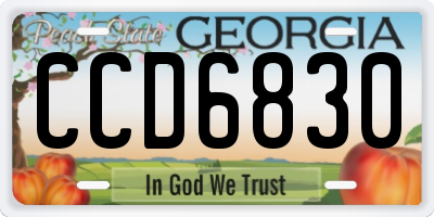 GA license plate CCD6830