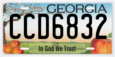 GA license plate CCD6832