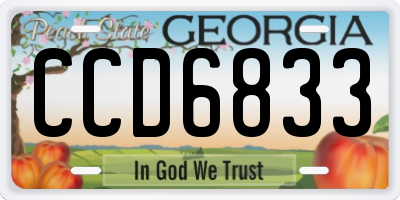 GA license plate CCD6833