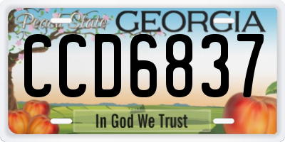GA license plate CCD6837