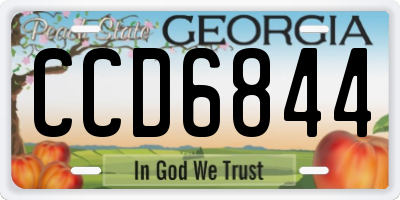 GA license plate CCD6844