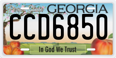 GA license plate CCD6850