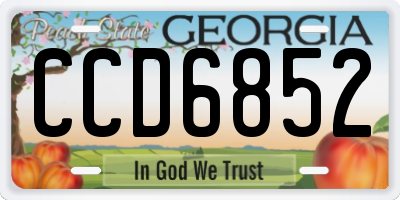 GA license plate CCD6852
