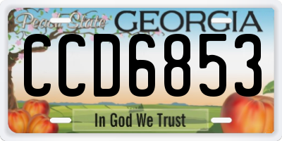 GA license plate CCD6853