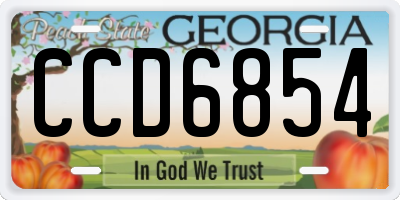 GA license plate CCD6854