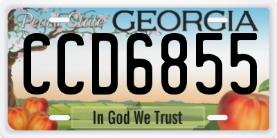GA license plate CCD6855