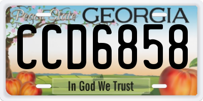 GA license plate CCD6858