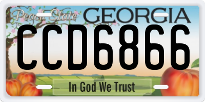 GA license plate CCD6866