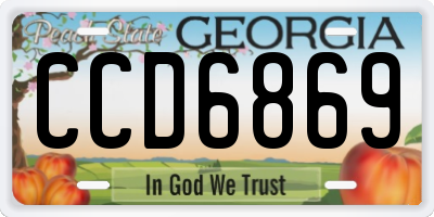 GA license plate CCD6869