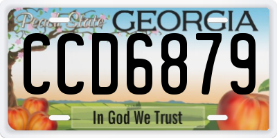GA license plate CCD6879
