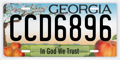 GA license plate CCD6896
