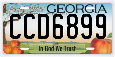 GA license plate CCD6899