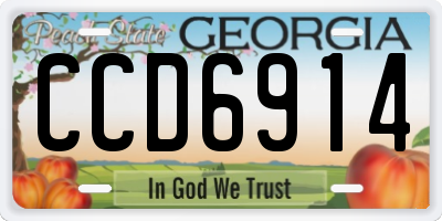 GA license plate CCD6914