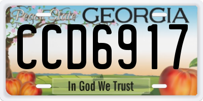 GA license plate CCD6917