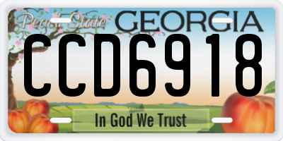 GA license plate CCD6918