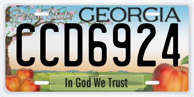 GA license plate CCD6924
