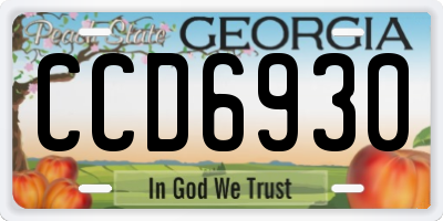GA license plate CCD6930