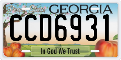 GA license plate CCD6931