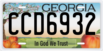 GA license plate CCD6932