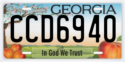 GA license plate CCD6940