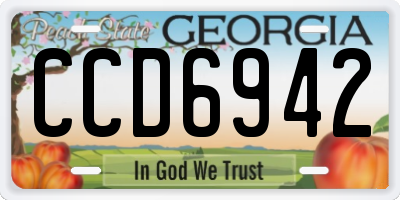 GA license plate CCD6942