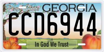 GA license plate CCD6944